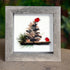 Red Birds Perched On A Pinecone Sea Glass Framed Art - image 0