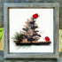 Red Birds Perched On A Pinecone Sea Glass Framed Art - image 6