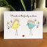 "Friends are the family we choose" Bird Friends Sea Glass Framed Art - Seaglass Card - 6" X 8" - image 1