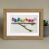 Rainbow Bird Family Chorus Sea Glass Framed Art - image 0