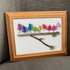 Rainbow Bird Family Chorus Sea Glass Framed Art - image 5
