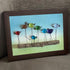 Whimsical Rainbow Bird Flock Gathering Sea Glass Framed Art - image 8