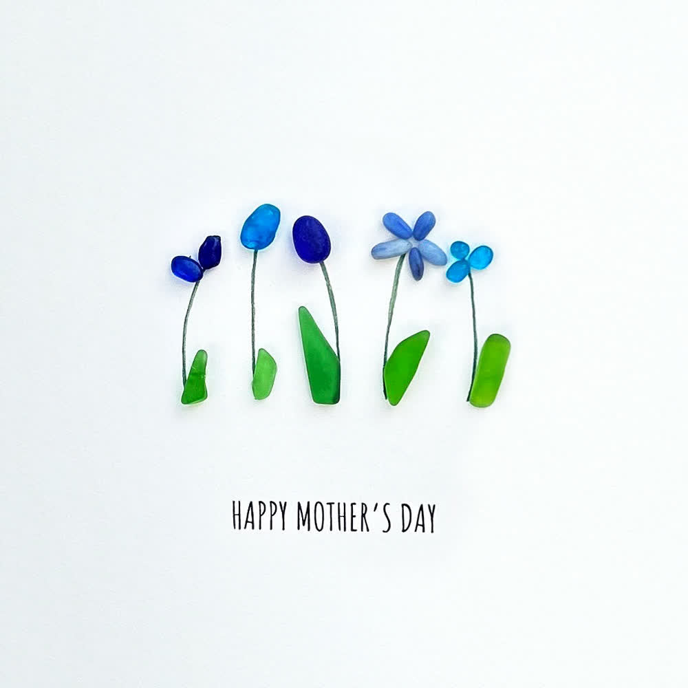 Happy Mother's Day Flower Bouquet Sea Glass Framed Art - image 2