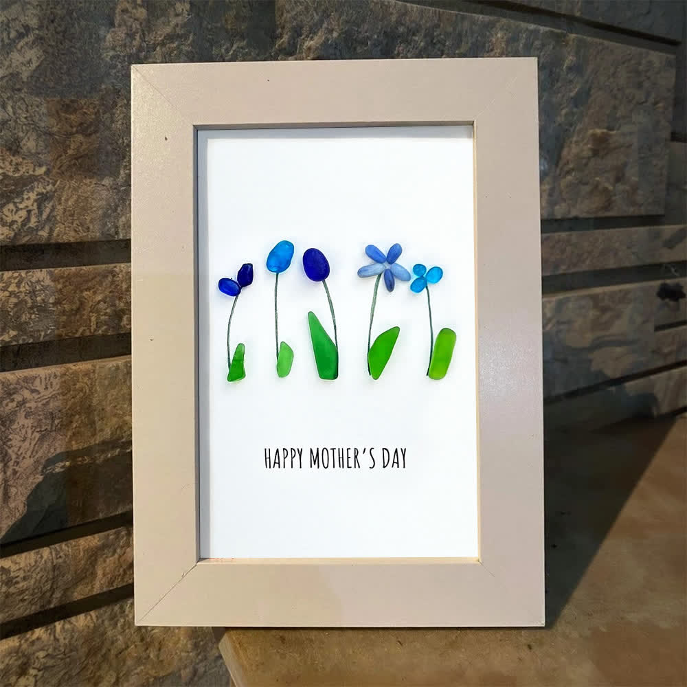 Happy Mother's Day Flower Bouquet Sea Glass Framed Art - image 7