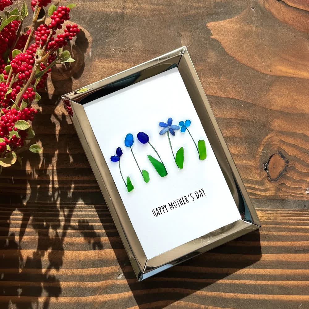 Happy Mother's Day Flower Bouquet Sea Glass Framed Art - image 8