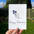 Happy Birthday Bouquet & Bird Sea Glass Framed Art - Seaglass Card - 8" X 6" - image 1