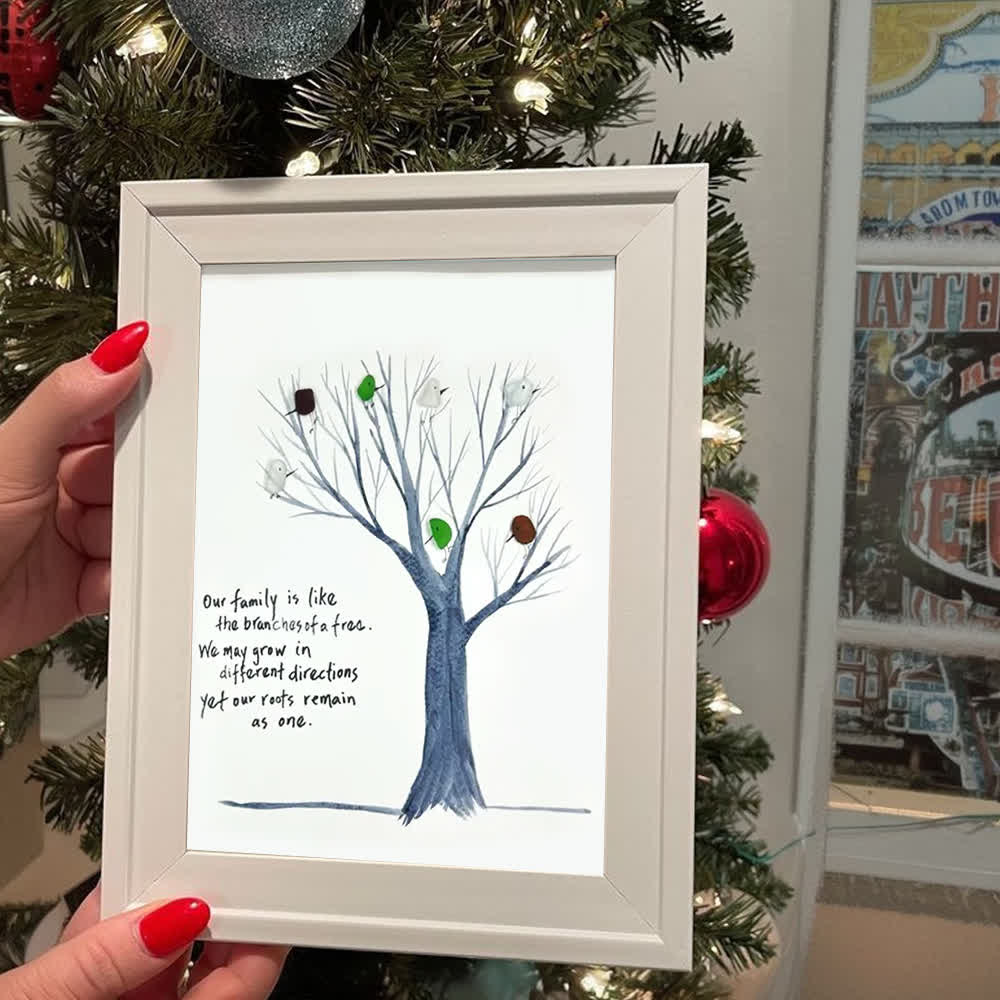 Family Tree Sea Glass Framed Art - image 3