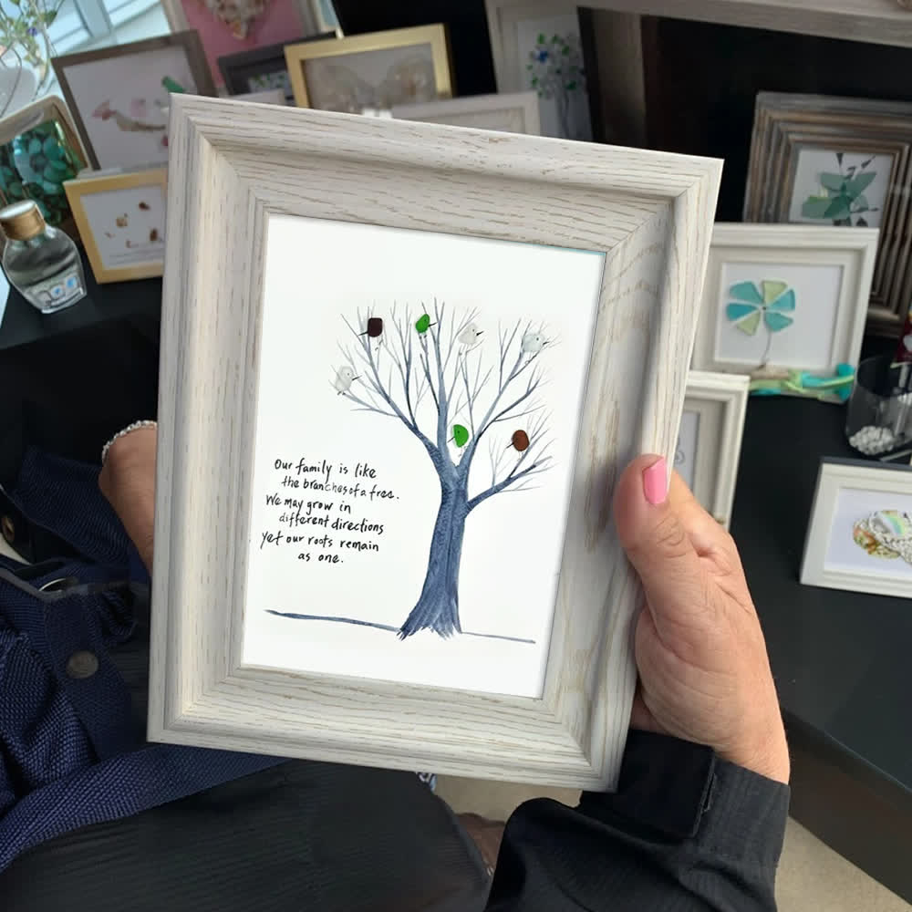 Family Tree Sea Glass Framed Art - image 4
