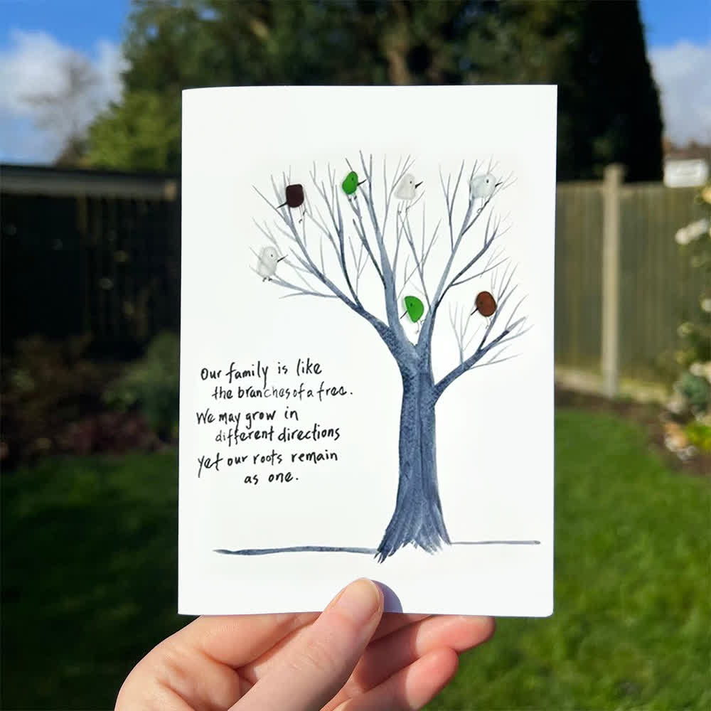 Family Tree Sea Glass Framed Art - Seaglass Card - 8" X 6" - image 1