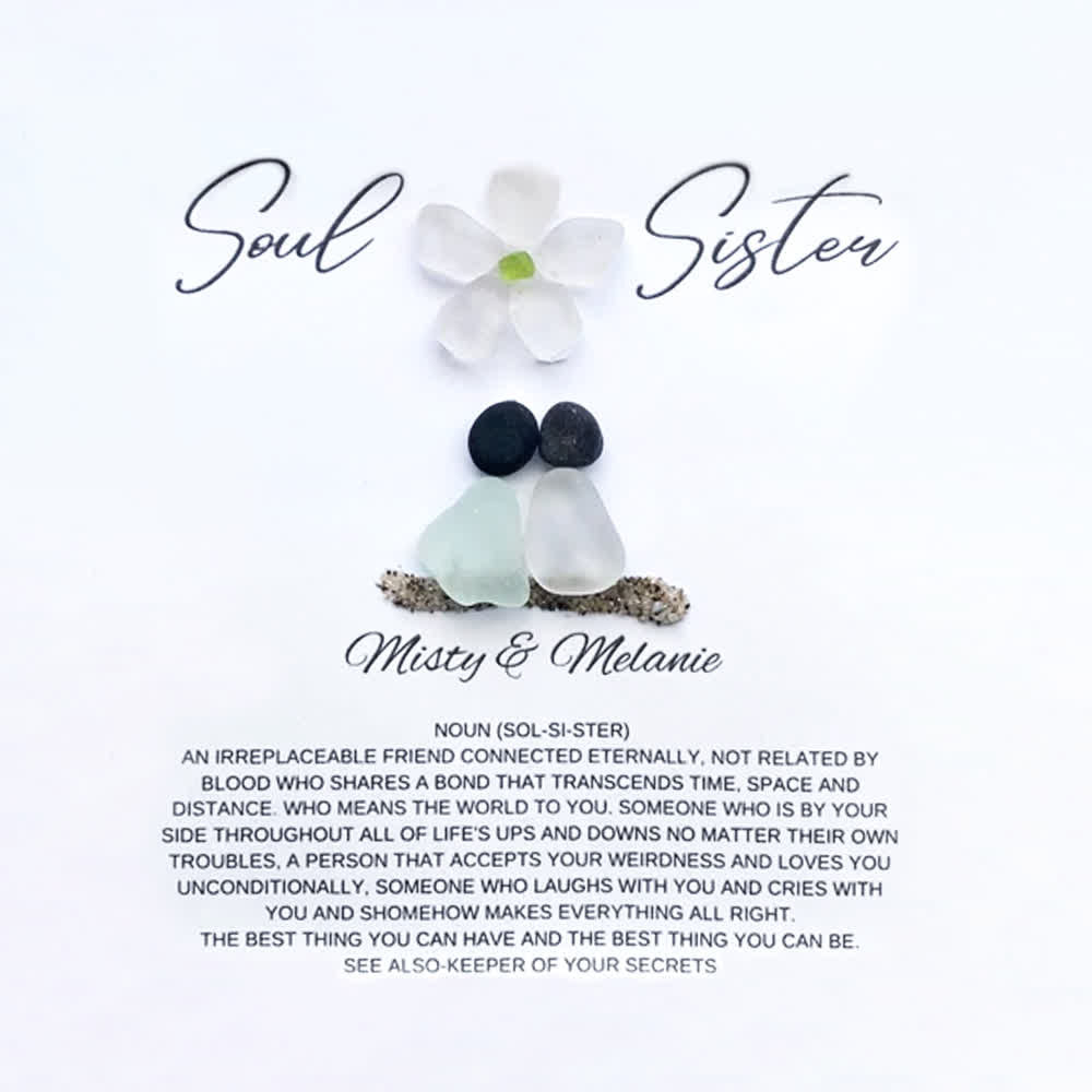 Custom Name Soul Sister Definition Sea Glass Framed Art - image 2