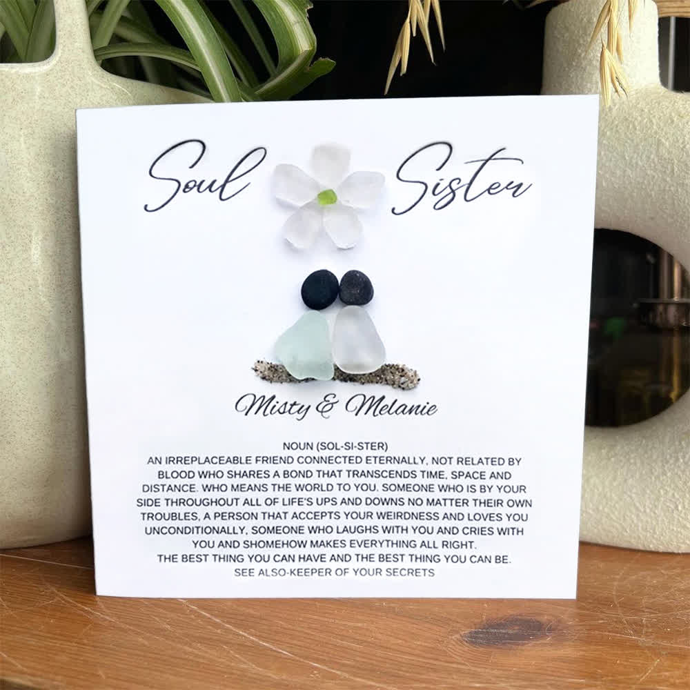 Custom Name Soul Sister Definition Sea Glass Framed Art - image 3