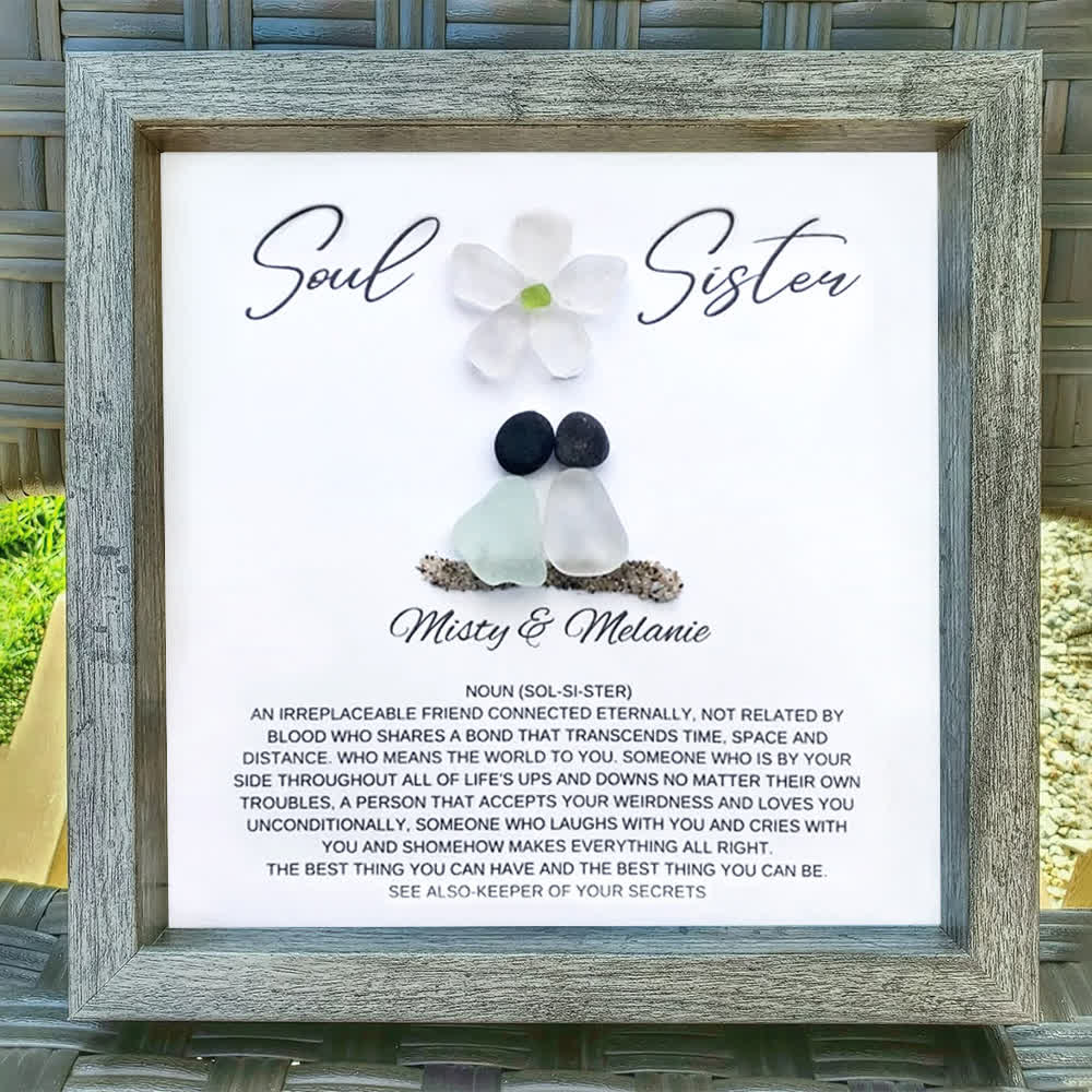 Custom Name Soul Sister Definition Sea Glass Framed Art - image 4