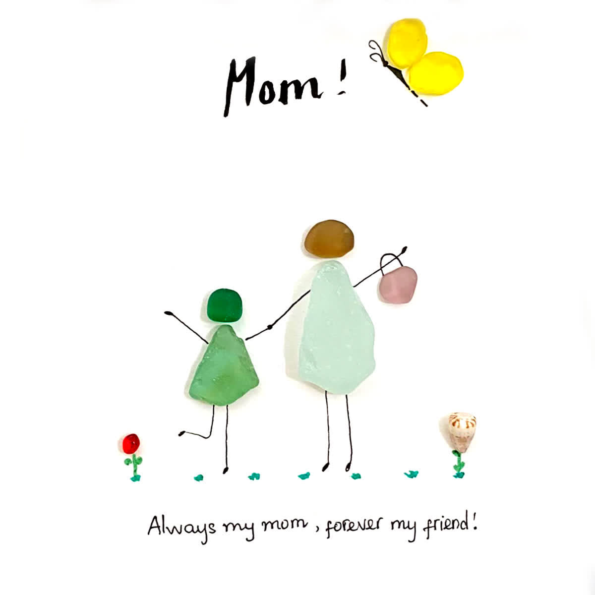 Timeless Mother-Child Bond Sea Glass Framed Art - image 2
