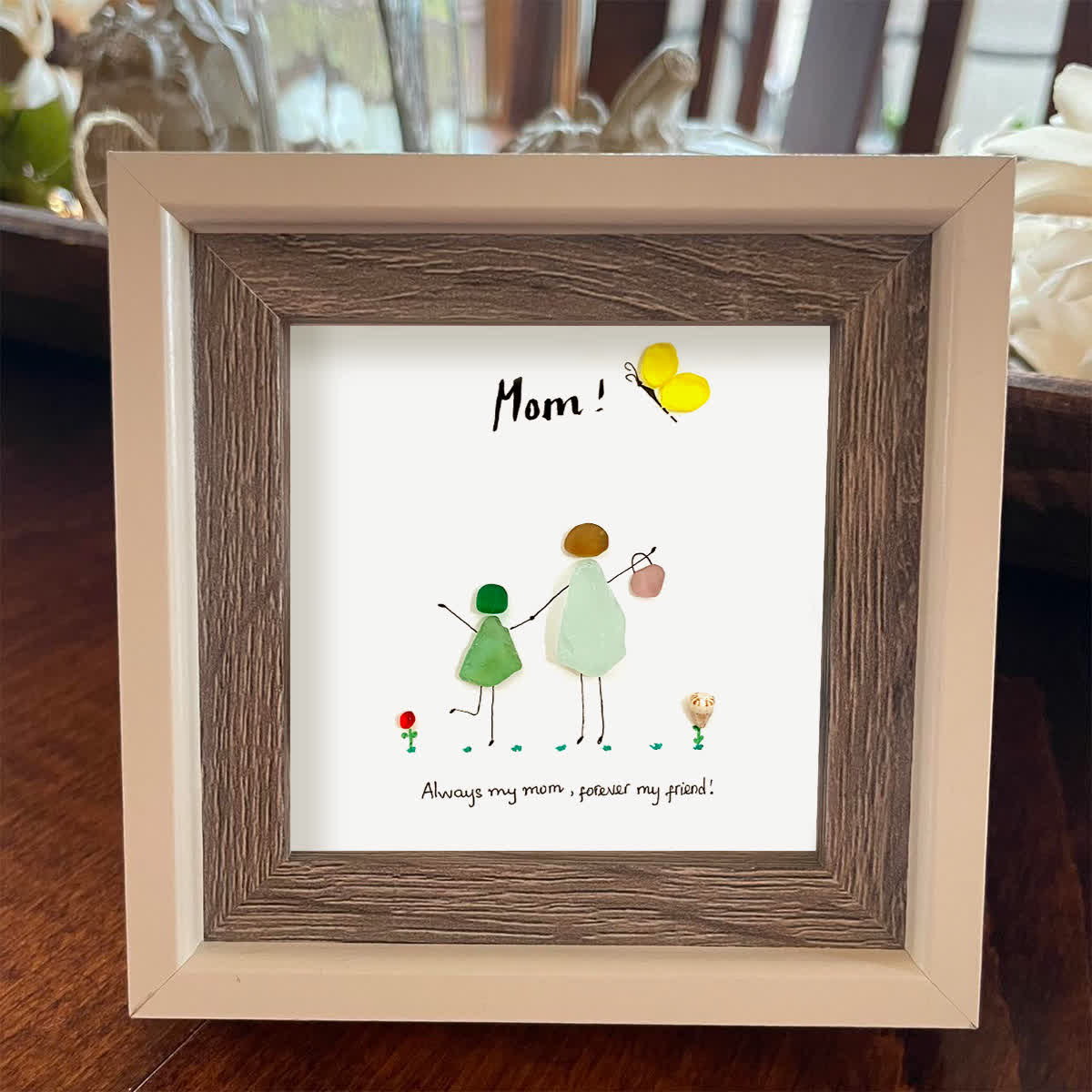 Timeless Mother-Child Bond Sea Glass Framed Art - image 5