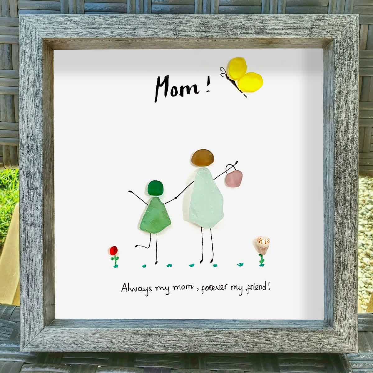 Timeless Mother-Child Bond Sea Glass Framed Art - image 7