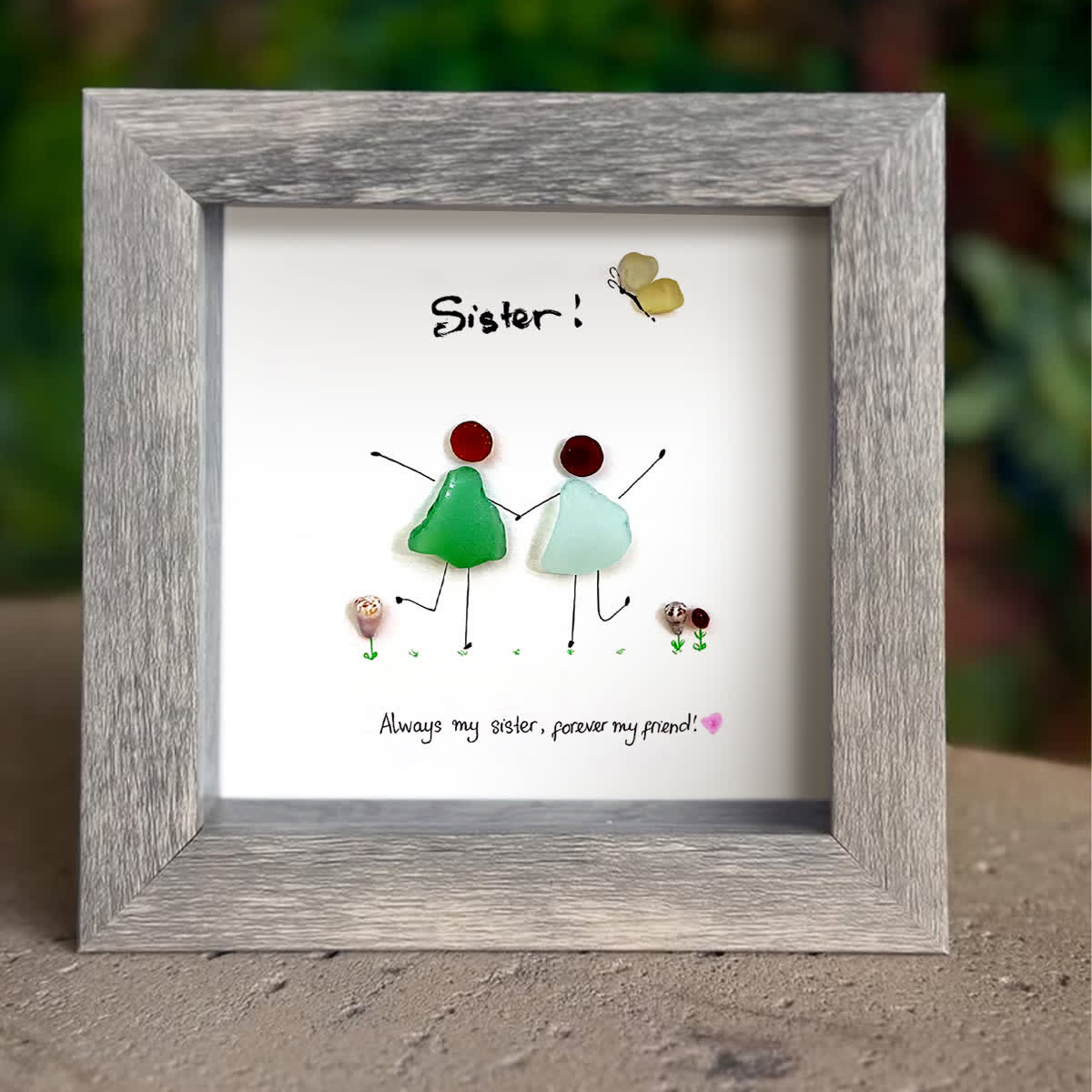 Sisterhood Handcrafted Sea Glass Framed Art - image 7