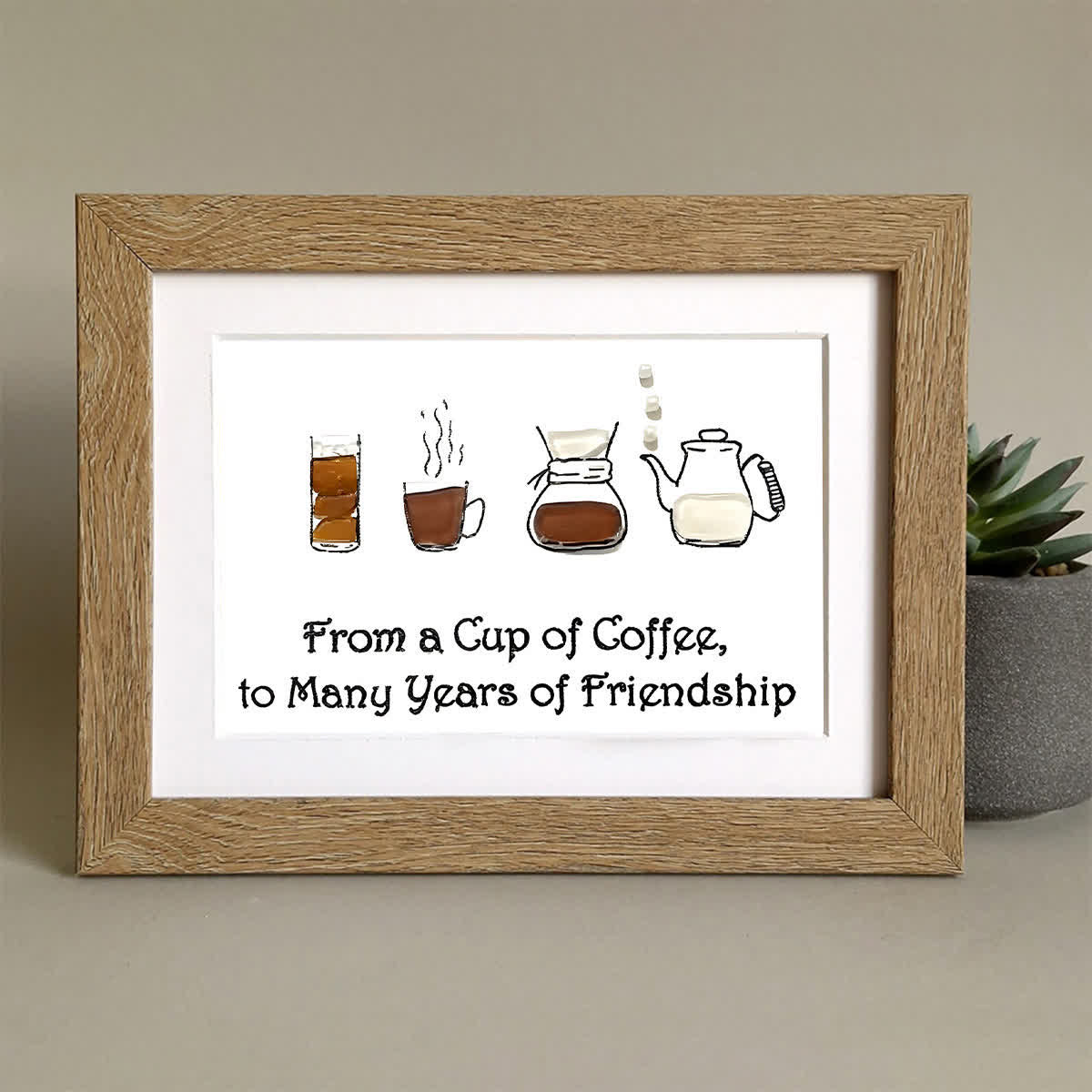 Cherished Friendship & Warm Coffee Sea Glass Framed Art - image 3