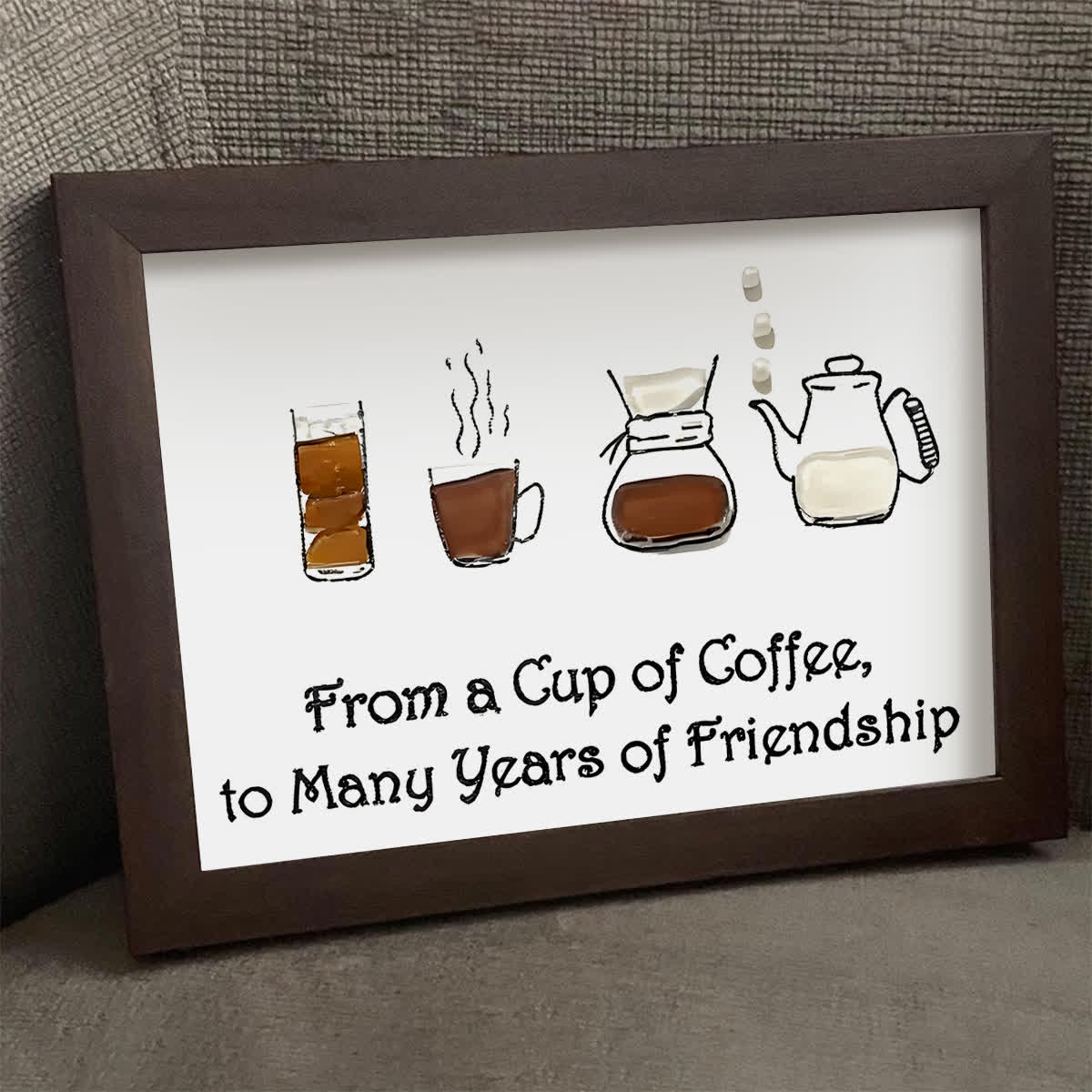 Cherished Friendship & Warm Coffee Sea Glass Framed Art - image 0