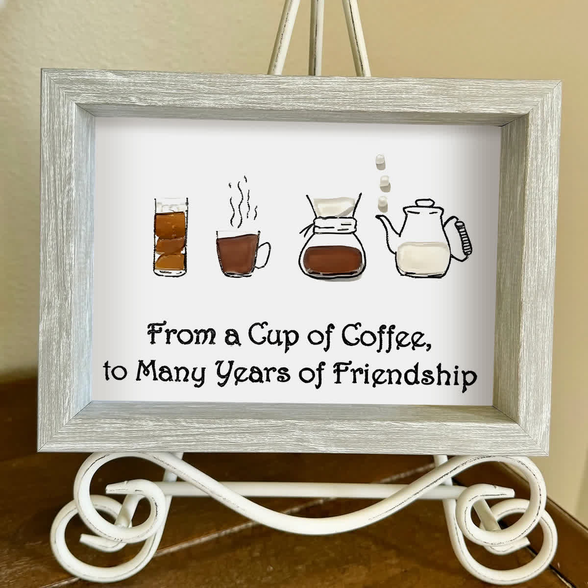Cherished Friendship & Warm Coffee Sea Glass Framed Art - image 7