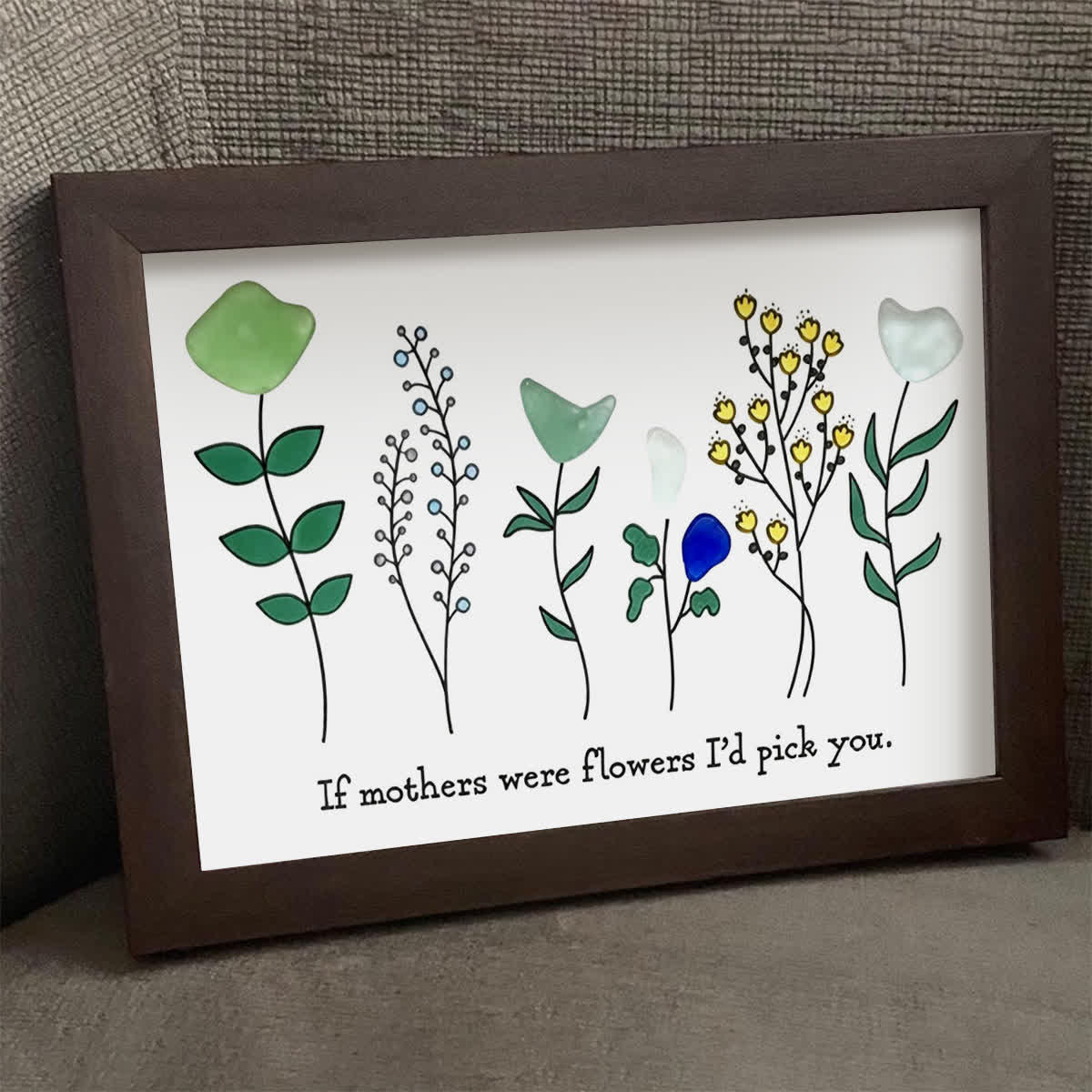 "If Mothers Were Flowers I'd Pick You" Sea Glass Framed Art - image 6