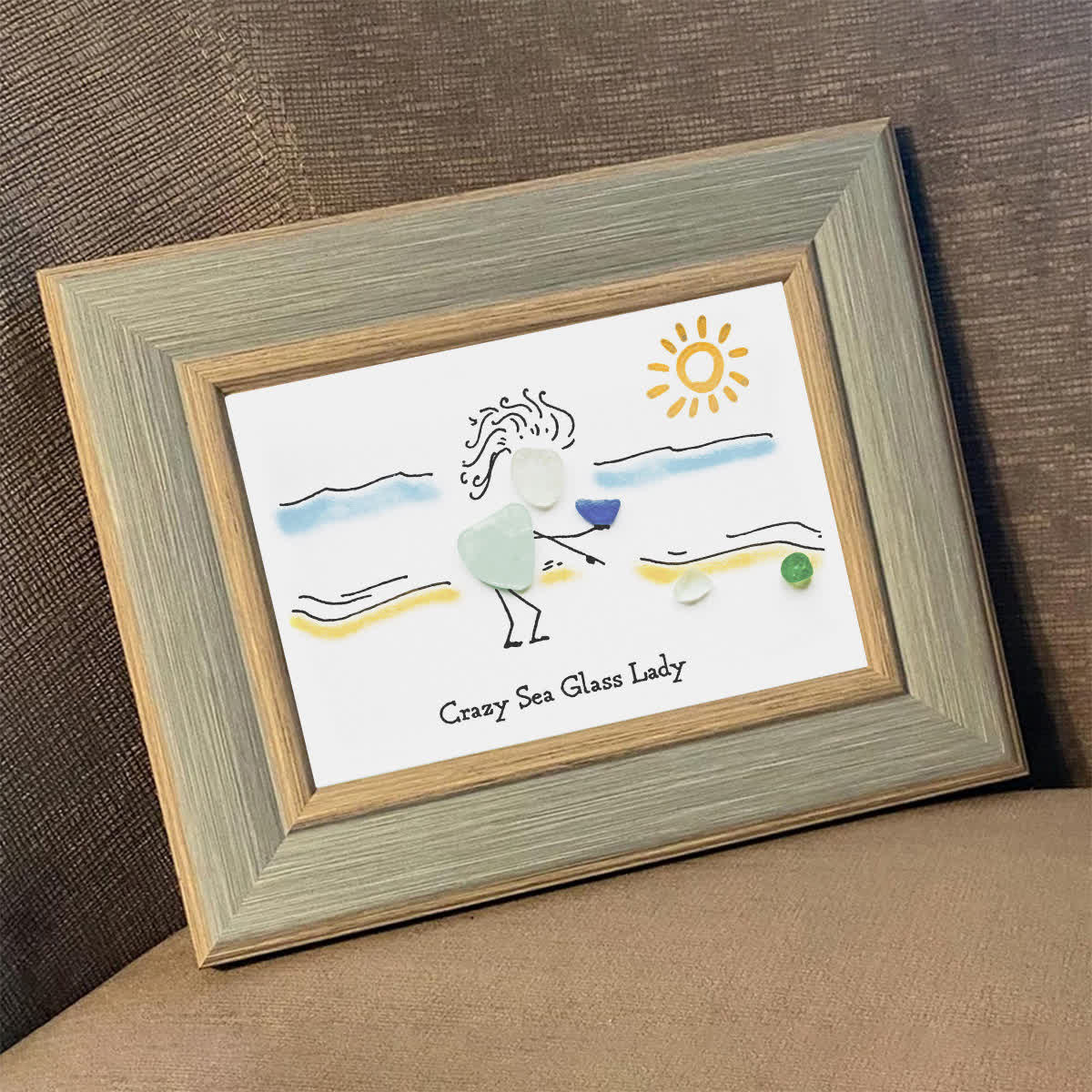 Summer Beach Crazy Sea Glass Lady Framed Art - image 11