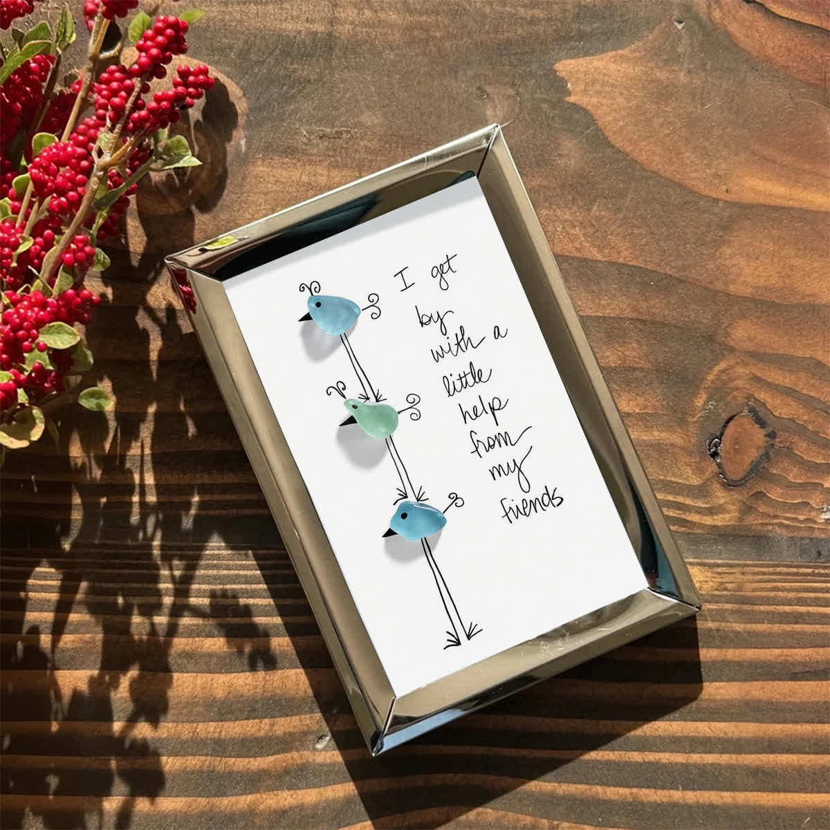 Bird Stack Friendship Sea Glass Framed Art - image 8