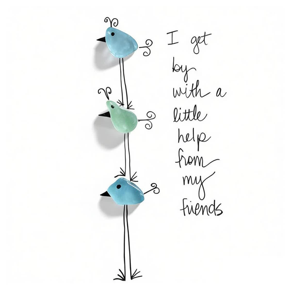 Bird Stack Friendship Sea Glass Framed Art - image 2