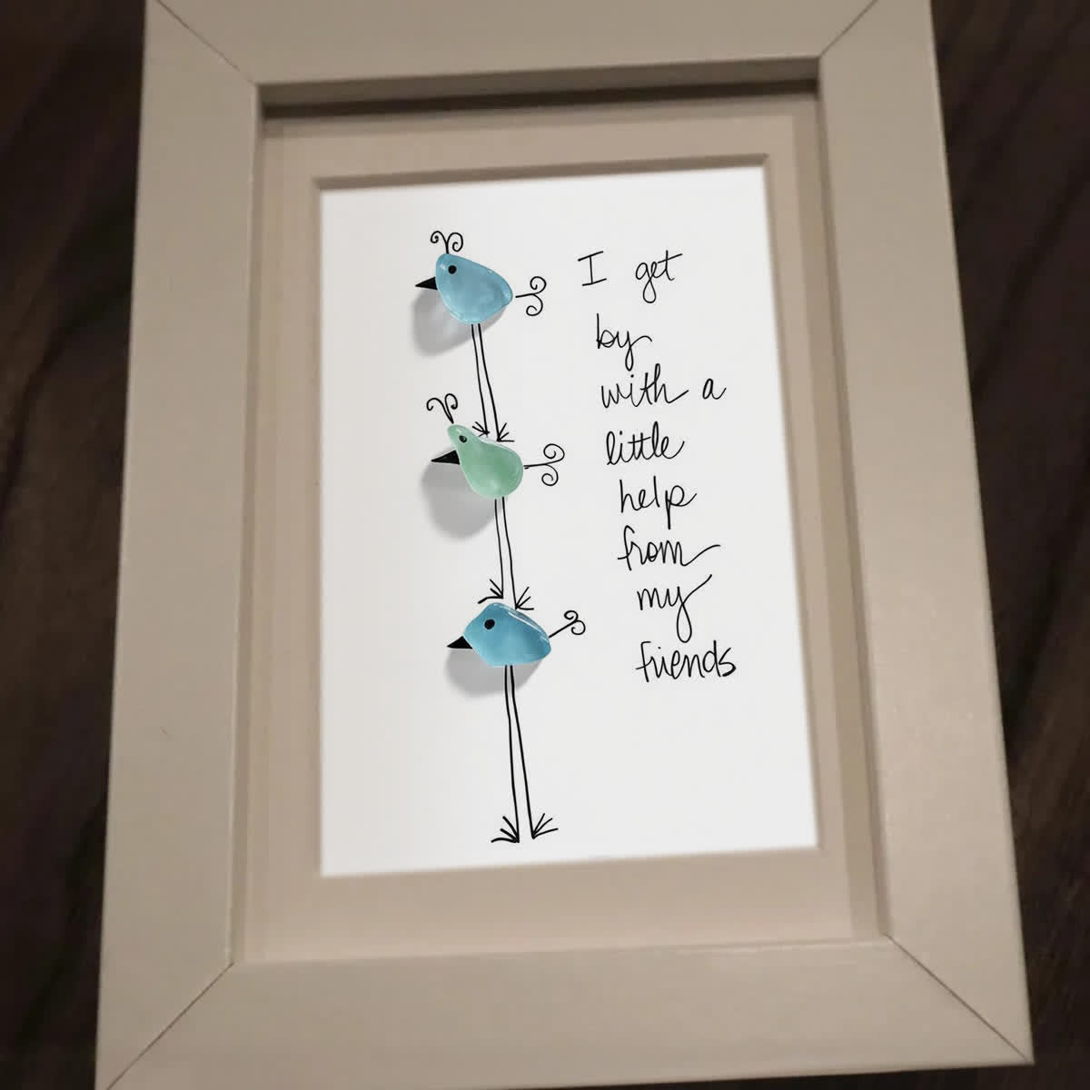 Bird Stack Friendship Sea Glass Framed Art - image 9