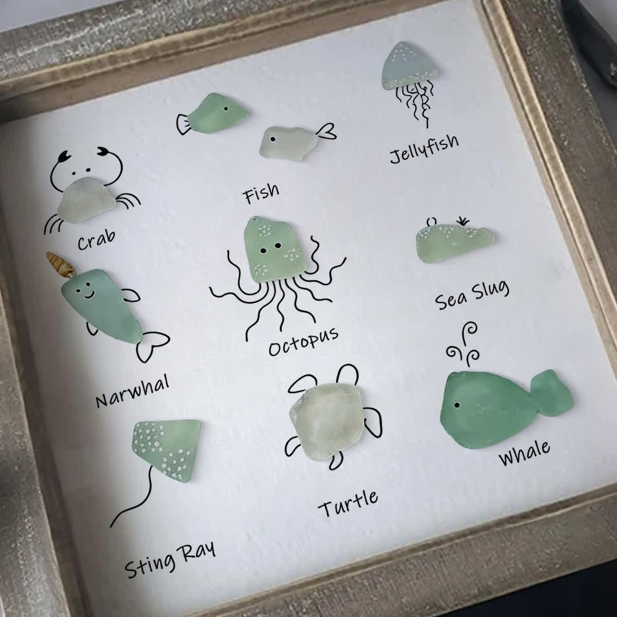 Under The Sea Marine Life Nursery Sea Glass Framed Art - image 3