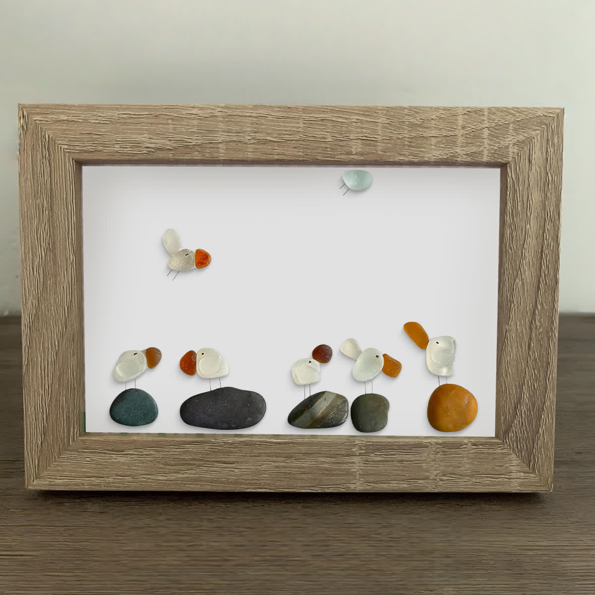 Coastal Bird Gathering Sea Glass Framed Art - image 6
