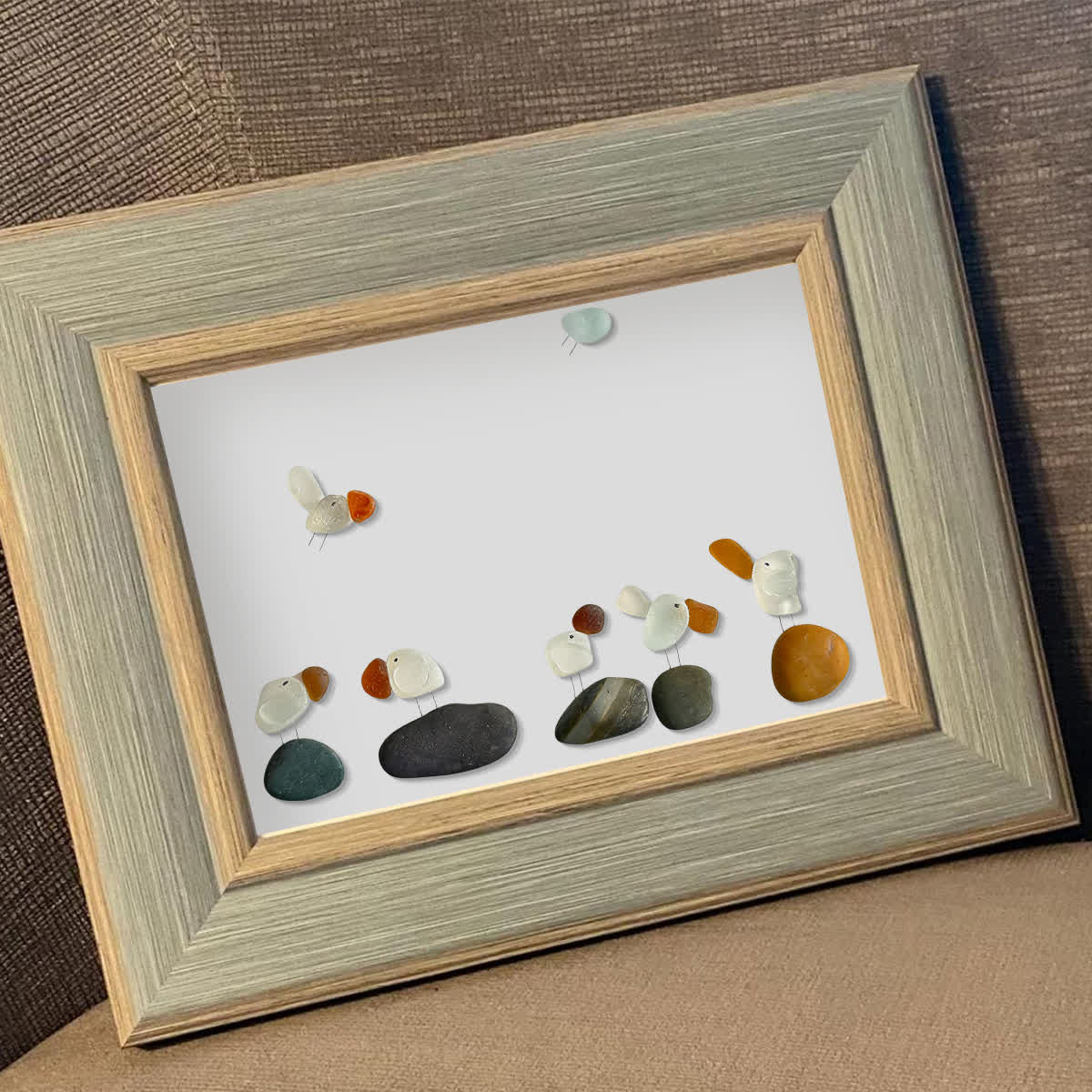 Coastal Bird Gathering Sea Glass Framed Art - image 9