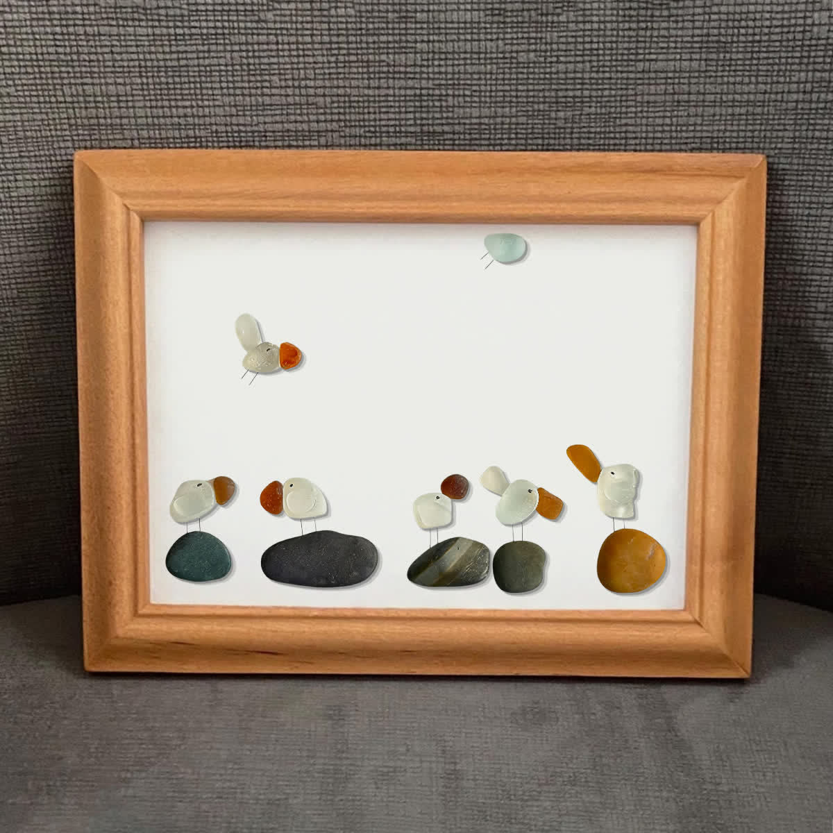 Coastal Bird Gathering Sea Glass Framed Art - image 7