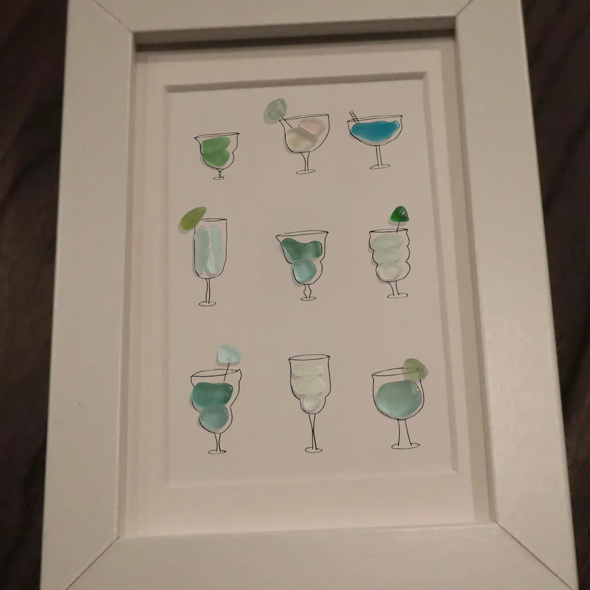Coastal Cocktails Beachy Drink Sea Glass Framed Art - image 8