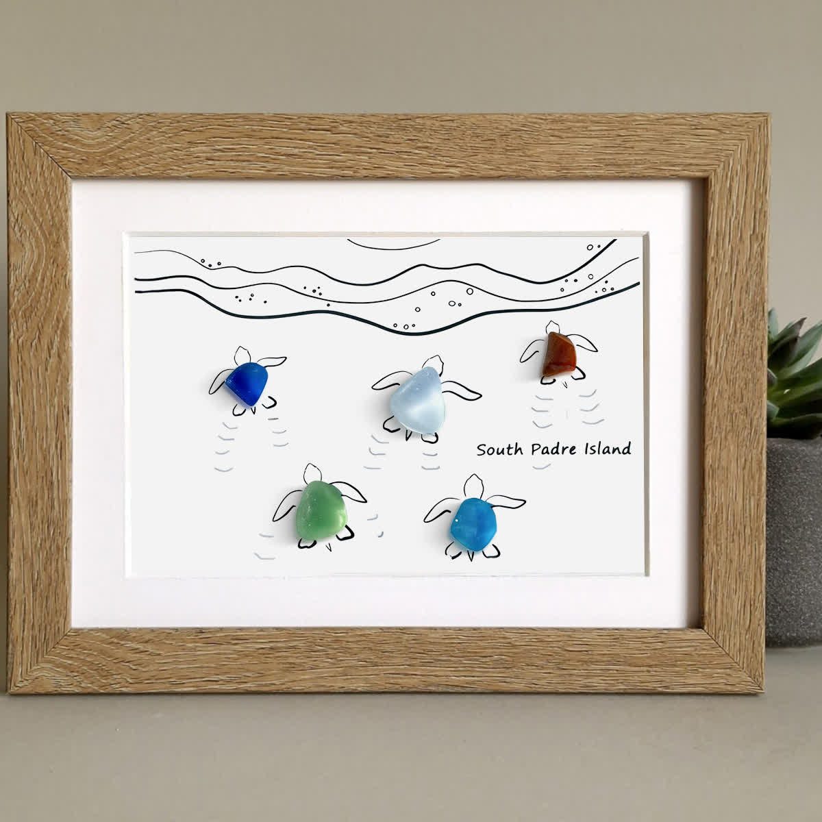 Tide & Turtles South Padre Island Sea Glass Framed Art - image 3