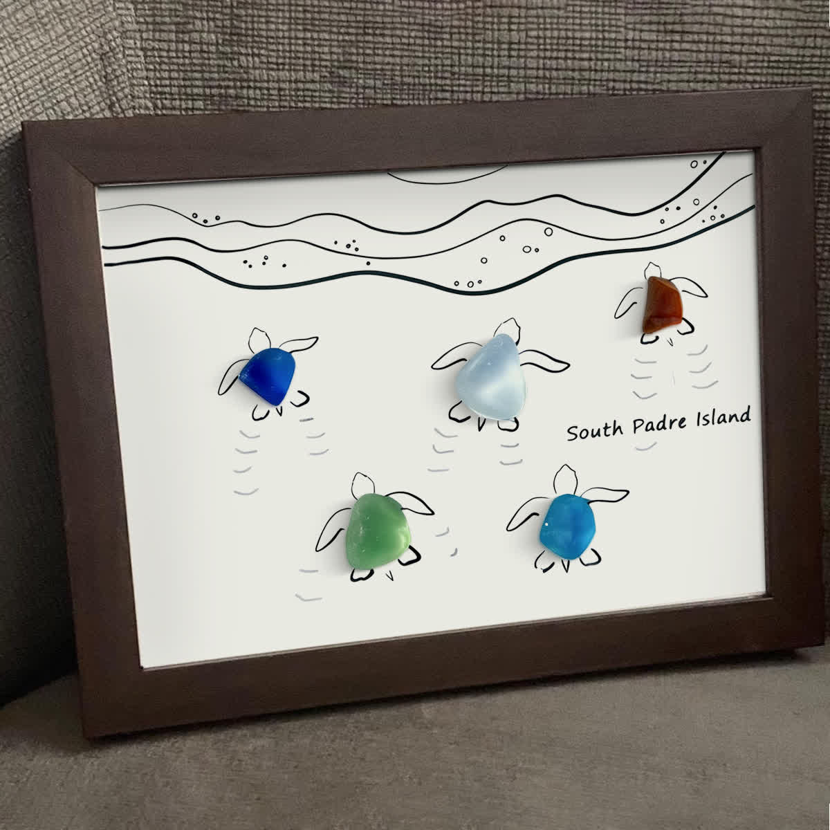 Tide & Turtles South Padre Island Sea Glass Framed Art - image 10