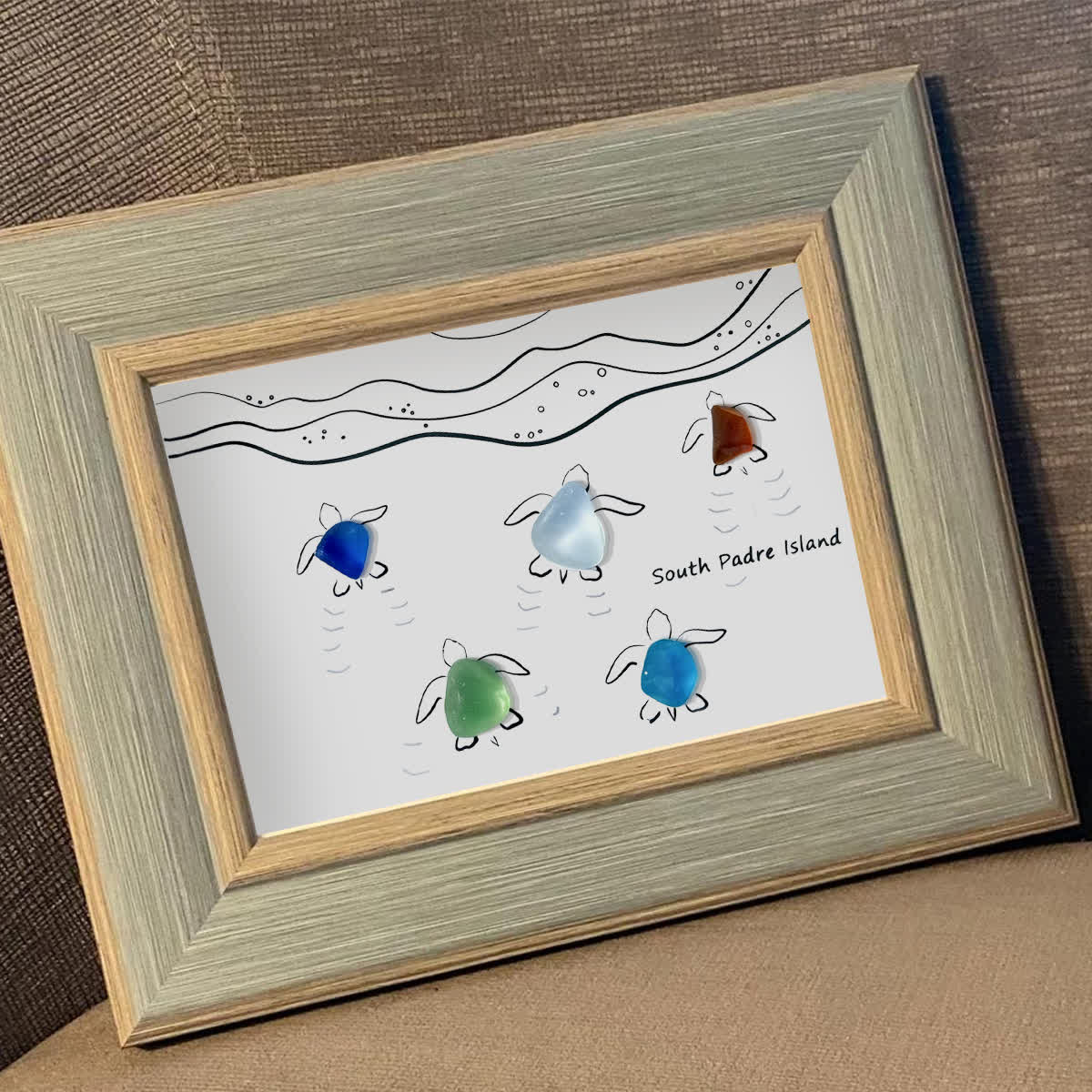 Tide & Turtles South Padre Island Sea Glass Framed Art - image 9