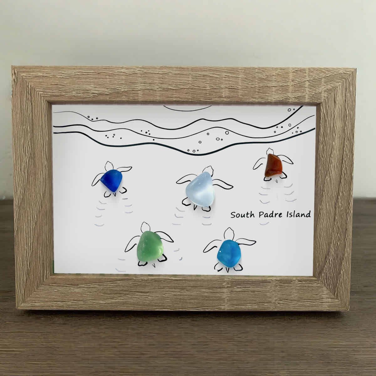 Tide & Turtles South Padre Island Sea Glass Framed Art - image 11