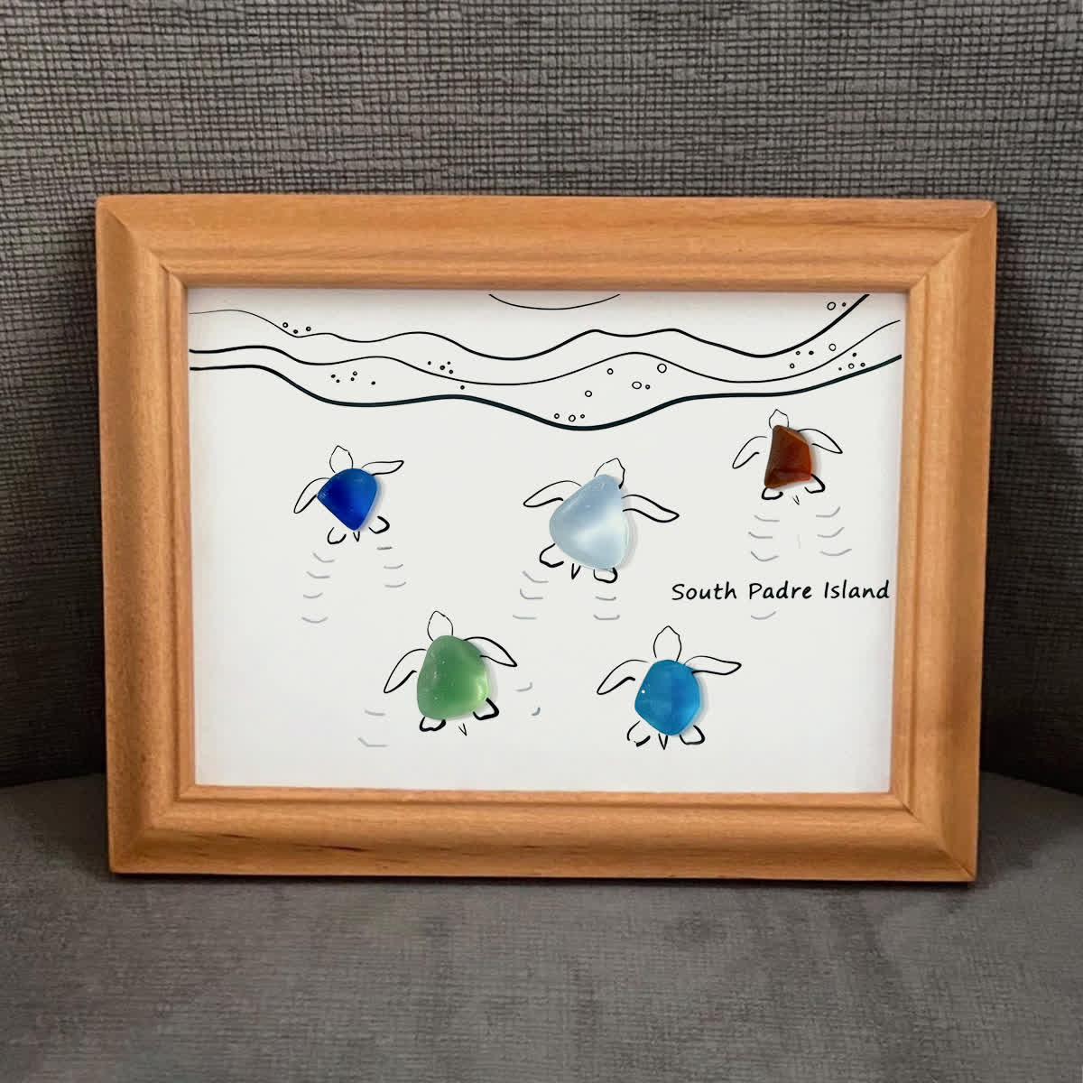 Tide & Turtles South Padre Island Sea Glass Framed Art - image 5