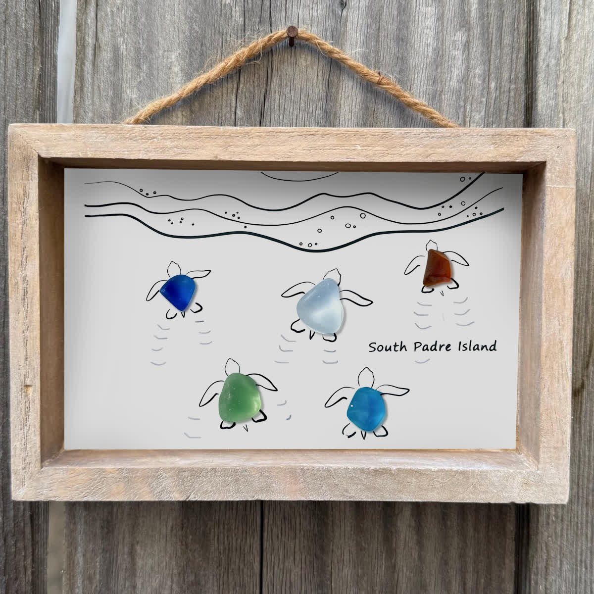 Tide & Turtles South Padre Island Sea Glass Framed Art - image 8