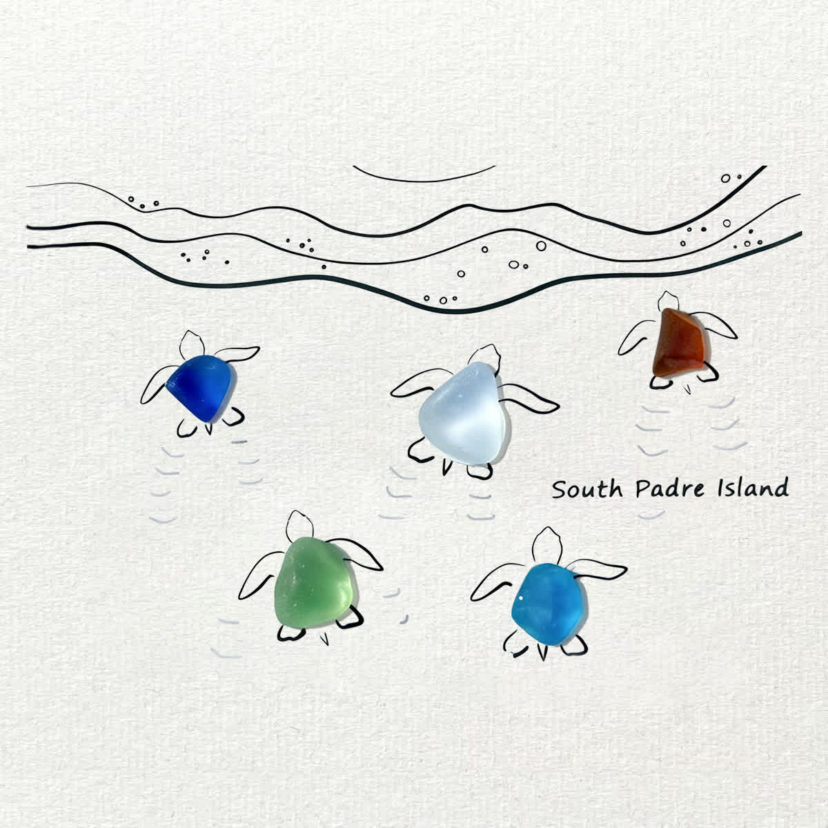Tide & Turtles South Padre Island Sea Glass Framed Art - image 2