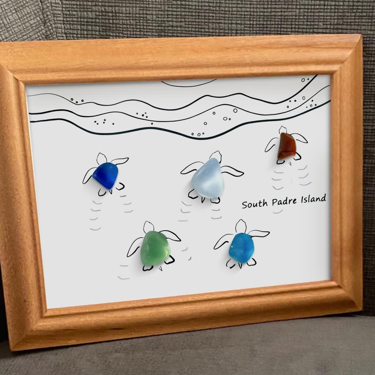 Tide & Turtles South Padre Island Sea Glass Framed Art - image 6
