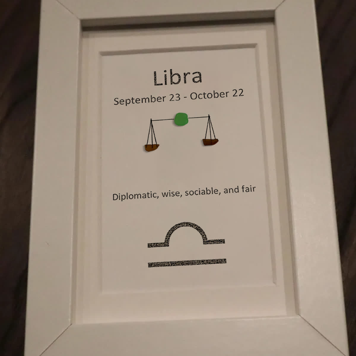 Libra Balance Zodiac Sea Glass Framed Art - image 9