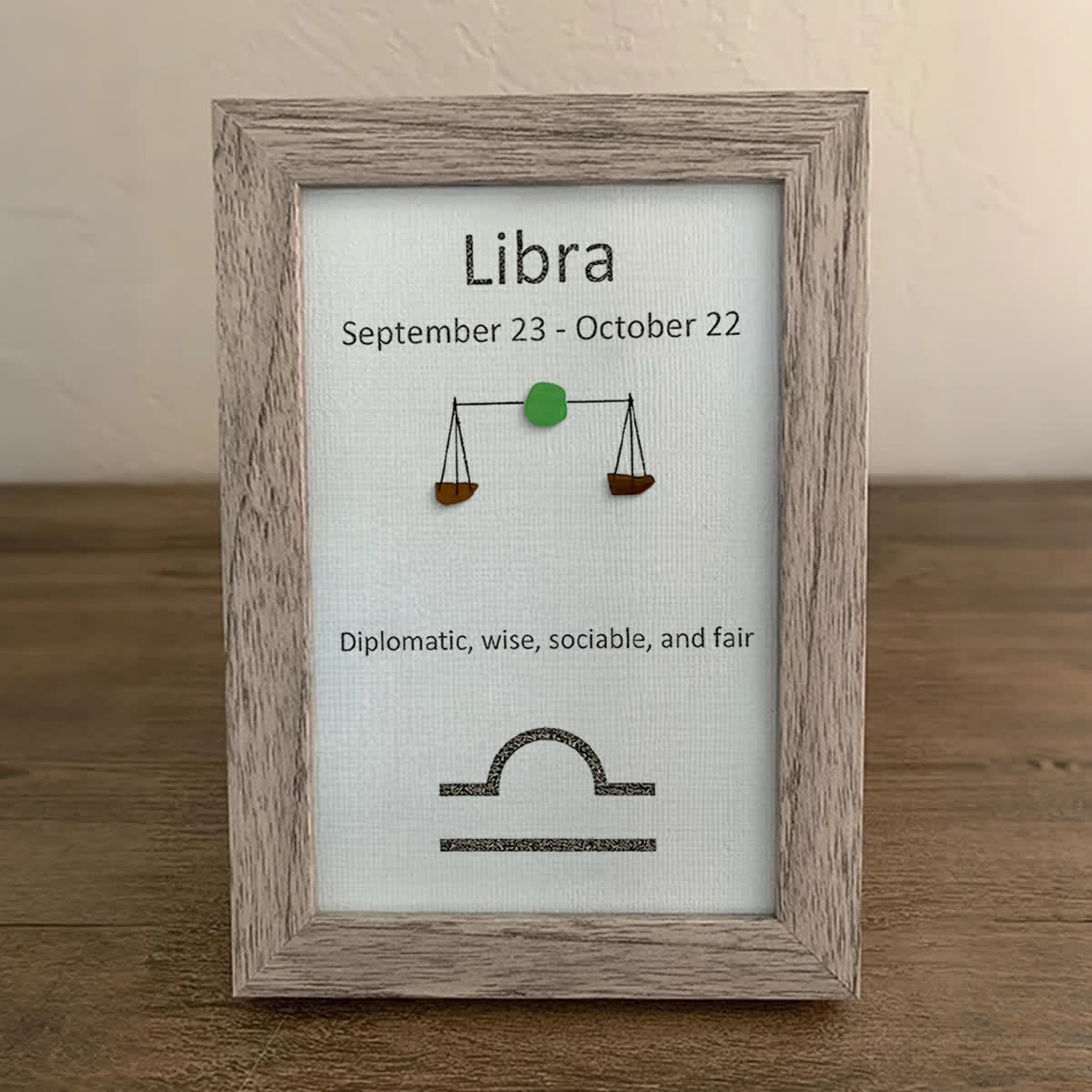Libra Balance Zodiac Sea Glass Framed Art - image 6