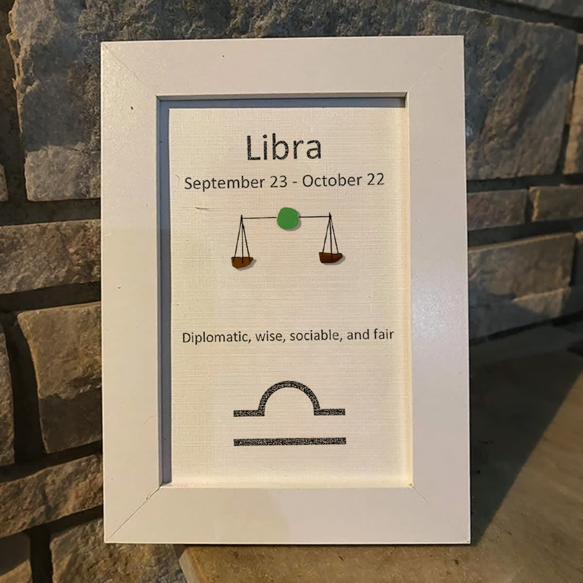 Libra Balance Zodiac Sea Glass Framed Art - image 8