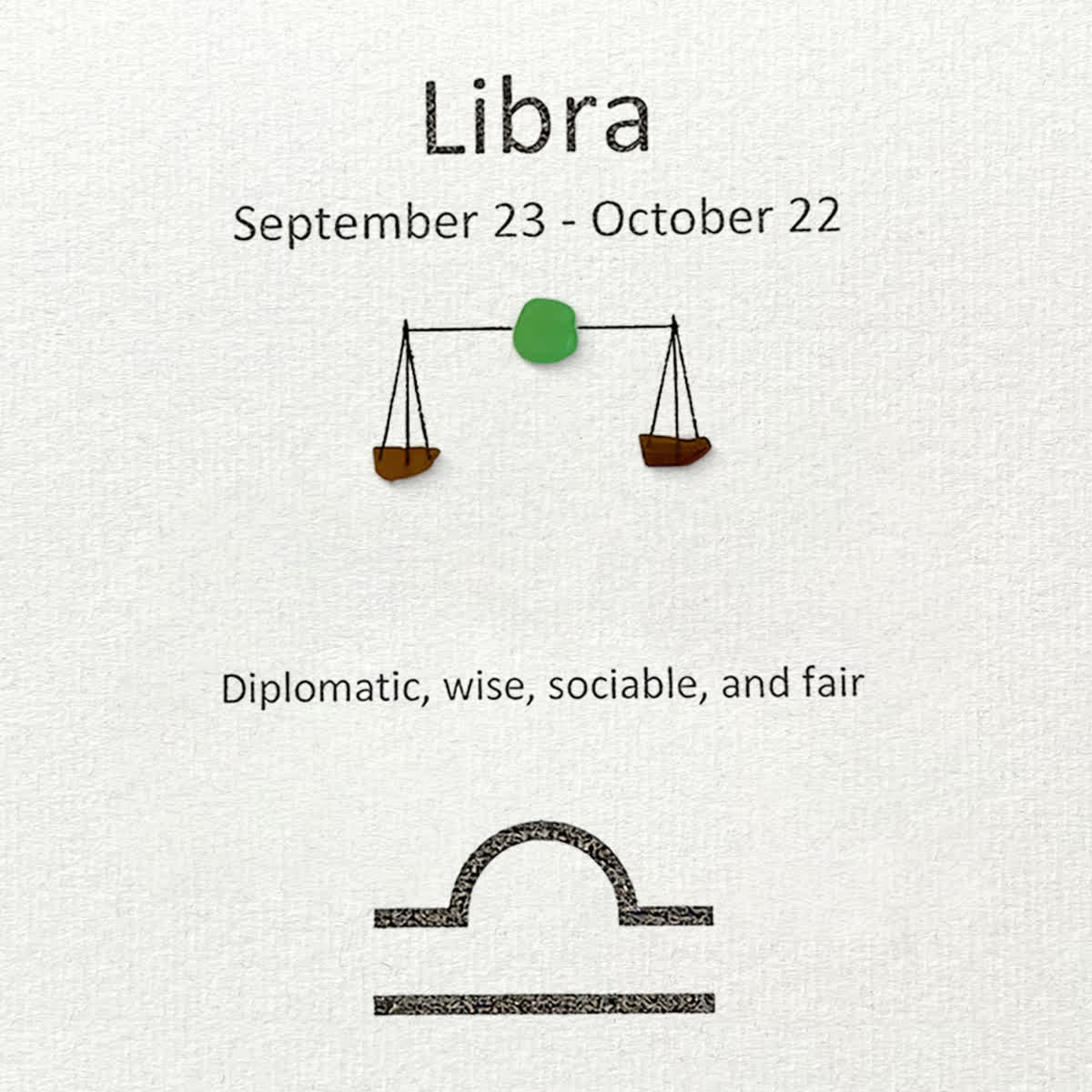 Libra Balance Zodiac Sea Glass Framed Art - image 2