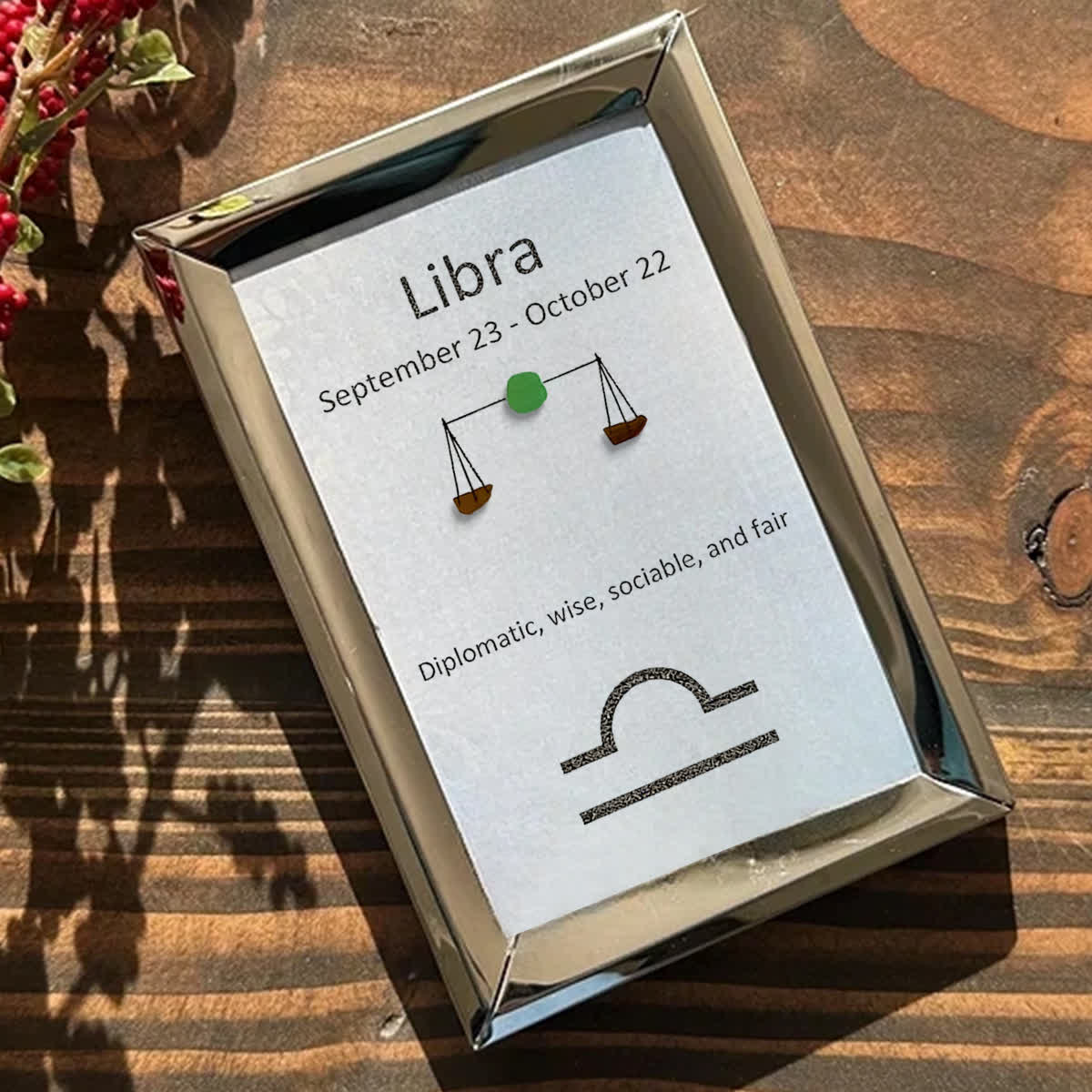 Libra Balance Zodiac Sea Glass Framed Art - image 7