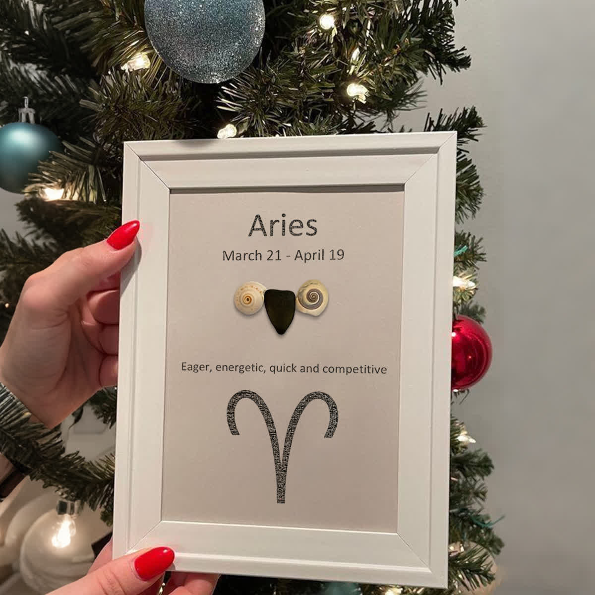 Aries Fire Zodiac Sea Glass Framed Art - image 5