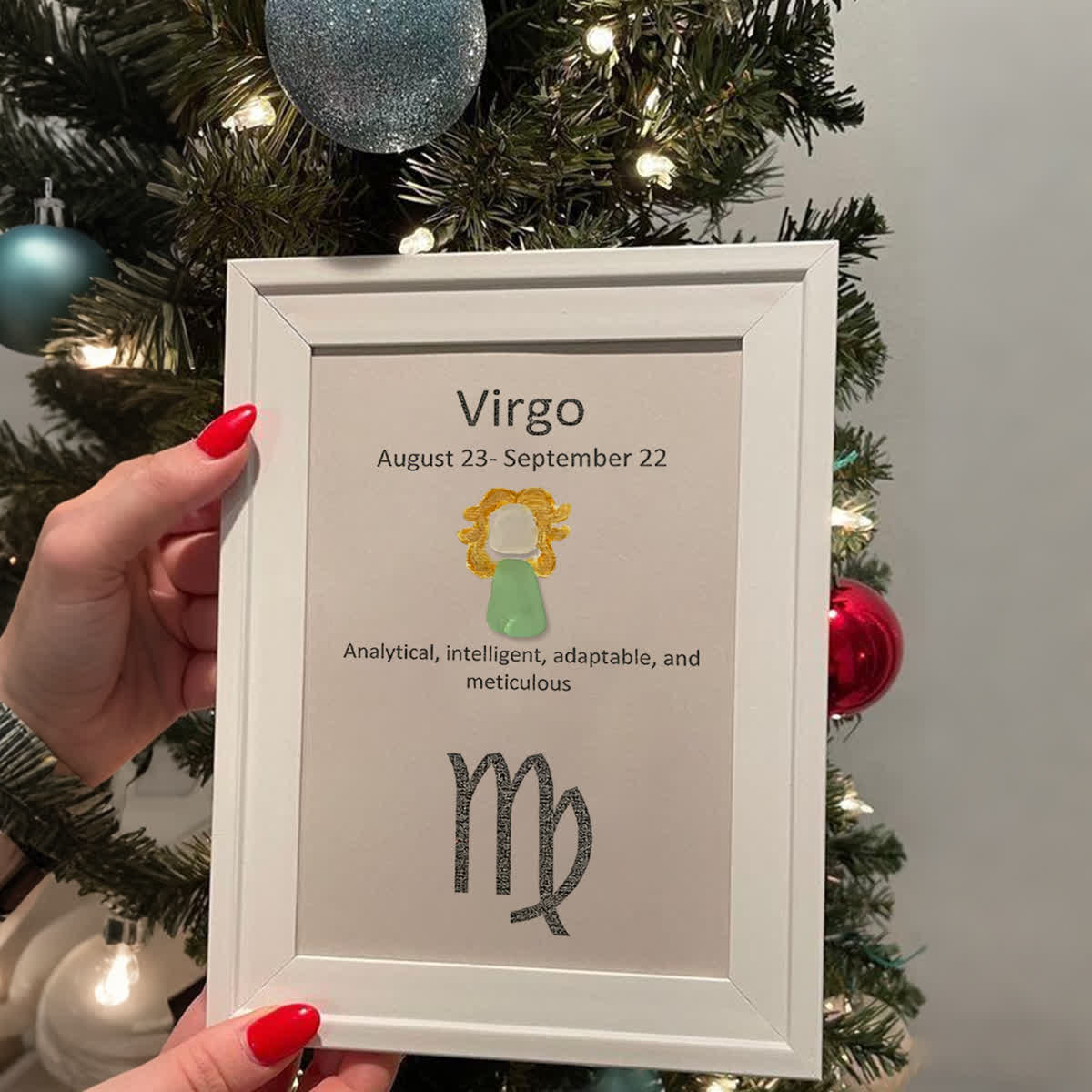 Virgo Essence Zodiac Sea Glass Framed Art - image 8