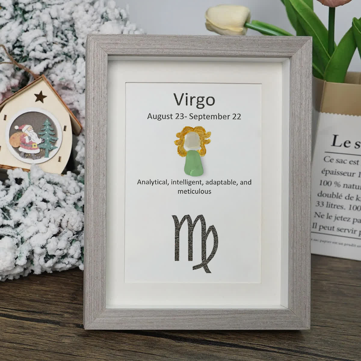 Virgo Essence Zodiac Sea Glass Framed Art - image 3