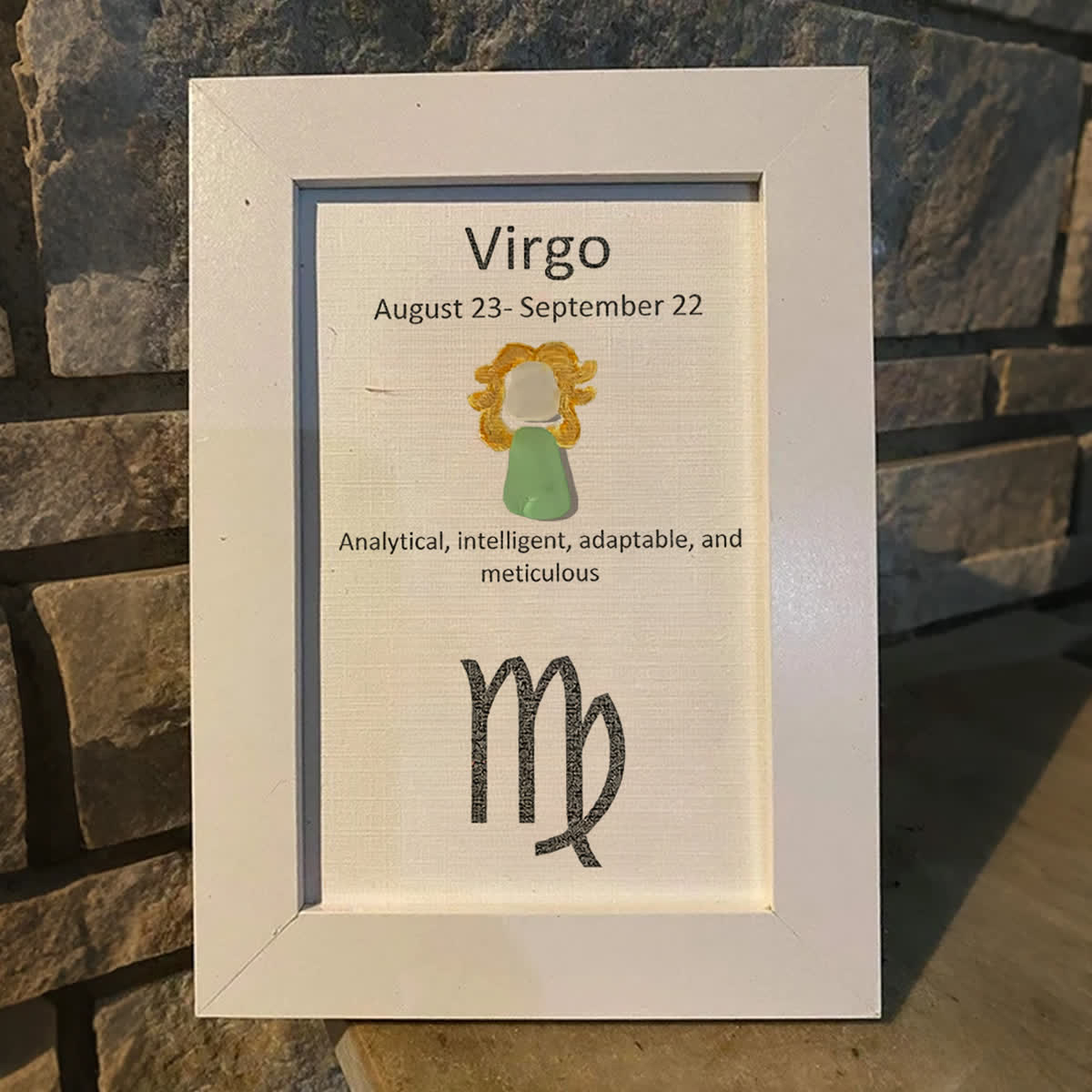 Virgo Essence Zodiac Sea Glass Framed Art - image 6